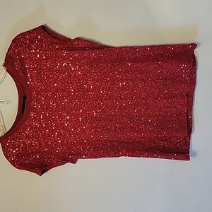 Red sequin top